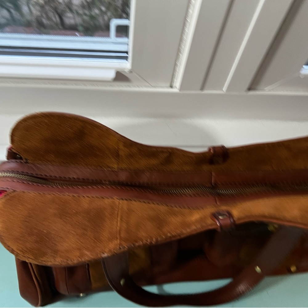 Vintage ! BillyBoo Leather & Suede Tote Bag in Chestnut Brown - Picture 8 of 12